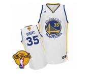 Women's Adidas Golden State Warriors #35 Kevin Durant Swingman White Home 2017 The Finals Patch NBA Jersey