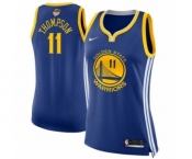 Women's Nike Golden State Warriors #11 Klay Thompson Authentic Royal Blue Road 2018 NBA Finals Bound NBA Jersey - Icon Edition