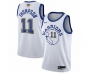 Women's Nike Golden State Warriors #11 Klay Thompson Authentic White Hardwood Classics 2018 NBA Finals Bound NBA Jersey