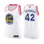 Women's Nike Golden State Warriors #42 Nate Thurmond Swingman WhitePink Fashion 2018 NBA Finals Bound NBA Jersey