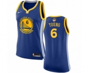 Women's Nike Golden State Warriors #6 Nick Young Authentic Royal Blue Road 2018 NBA Finals Bound NBA Jersey - Icon Edition