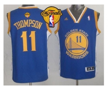 NBA Youth NBA Revolution 30 Warriors #11 Klay Thompson Blue The Finals Patch Stitched Jerseys