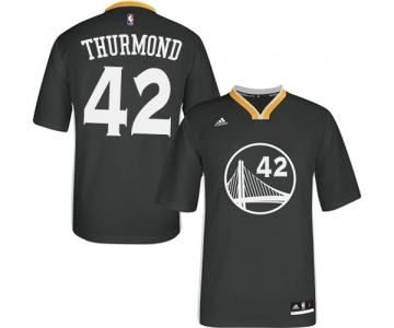 Youth Adidas Golden State Warriors #42 Nate Thurmond Authentic Black Alternate NBA Jersey