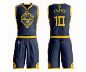 Youth Golden State Warriors #10 Jacob Evans Swingman Navy Blue Basketball Suit 2019 Basketball Finals Bound Jersey - City Edition