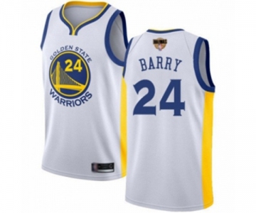 Youth Golden State Warriors #24 Rick Barry Authentic White 2019 Basketball Finals Bound Basketball Jersey - Association Edition