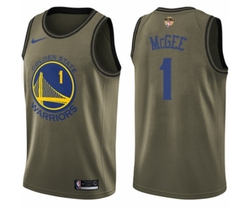 Youth Nike Golden State Warriors #1 JaVale McGee Swingman Green Salute to Service 2018 NBA Finals Bound NBA Jersey