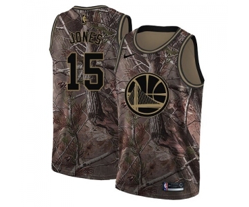 Youth Nike Golden State Warriors #15 Damian Jones Swingman Camo Realtree Collection NBA Jersey