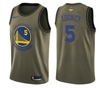 Youth Nike Golden State Warriors #5 Kevon Looney Swingman Green Salute to Service 2018 NBA Finals Bound NBA Jersey