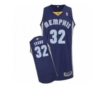 Men Adidas Memphis Grizzlies #32 Tyreke Evans Authentic Navy Blue Road NBA Jersey