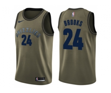 Men Nike Memphis Grizzlies #24 Dillon Brooks Green Salute to Service NBA Swingman Jersey