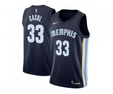 Men Nike Memphis Grizzlies #33 Marc Gasol Navy Blue Stitched NBA Swingman Jersey