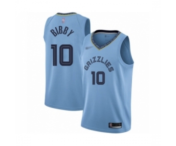 Men's Memphis Grizzlies #10 Mike Bibby Authentic Blue Finished Basketball Jersey Statement Edition