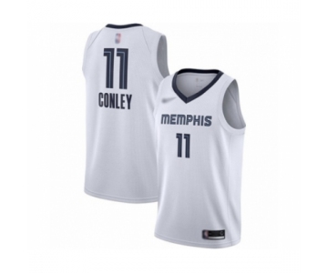 Men's Memphis Grizzlies #11 Mike Conley Authentic White Finished Basketball Jersey - Association Edition
