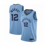 Men's Memphis Grizzlies #12 Ja Morant Authentic Blue Finished Basketball Jersey Statement Edition