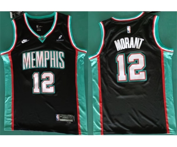 Men's Memphis Grizzlies #12 Ja Morant Black 2025 Classic Edition Stitched Basketball Jersey1