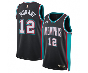 Men's Memphis Grizzlies #12 Ja Morant Black 2025 Classic Edition Stitched Basketball Jersey