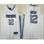 Men's Memphis Grizzlies #12 Ja Morant White 2025 City Sponsor Swingman Jersey