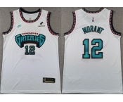 Men's Memphis Grizzlies #12 Ja Morant White Stitched Basketball Jersey