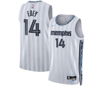 Men's Memphis Grizzlies #14 Zach Edey Gray 2025-26 City Edition Swingman Stitched Jersey