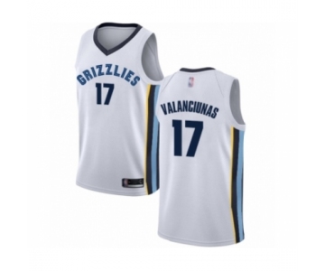 Men's Memphis Grizzlies #17 Jonas Valanciunas Authentic White Basketball Jersey - Association Edition