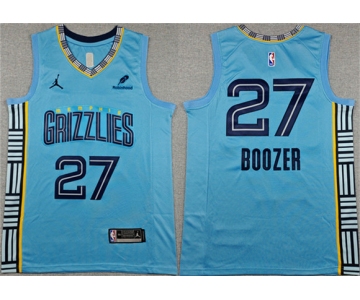 Men's Memphis Grizzlies #27 Cameron Boozer Blue 2026 Draft Statement Edition Stitched Jersey