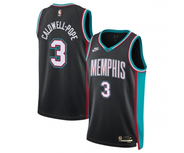 Men's Memphis Grizzlies #3 Kentavious Caldwell-Pope Black 2025 Classic Edition Stitched Basketball Jersey