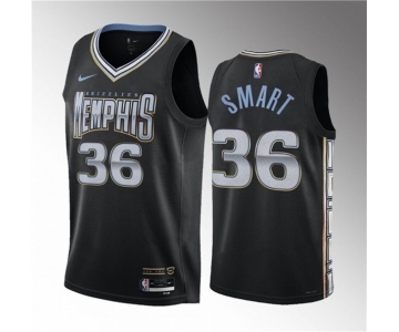 Men's Memphis Grizzlies #36 Marcus Smart Black 2023 Draft City Edition Stitched Basketball Jersey1