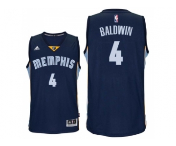 Men's Memphis Grizzlies #4 Wade Baldwin Road Navy Swingman Jersey