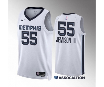 Men's Memphis Grizzlies #55 Trey Jemison Iii White Association Edition Stitched Jersey