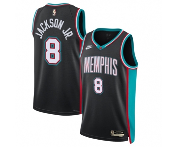Men's Memphis Grizzlies #8 Jaren Jackson Jr. Black 2025 Classic Edition Stitched Basketball Jersey