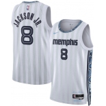 Men's Memphis Grizzlies #8 Jaren Jackson Jr. Gray 2025-26 City Edition Swingman Stitched Jersey Men's Memphis Grizzlies #8 Jaren Jackson Jr. Gray 2025-26 City Edition Swingman Stitched Jersey