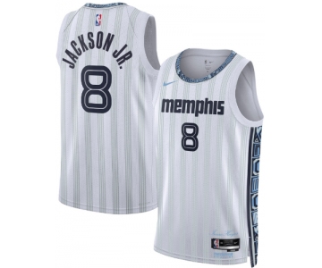 Men's Memphis Grizzlies #8 Jaren Jackson Jr. Gray 2025-26 City Edition Swingman Stitched Jersey