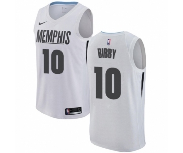 Men's Nike Memphis Grizzlies #10 Mike Bibby Authentic White NBA Jersey - City Edition