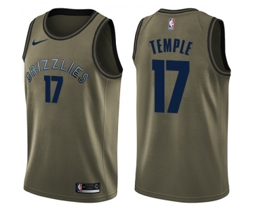 Men's Nike Memphis Grizzlies #17 Garrett Temple Swingman Green Salute to Service NBA Jersey