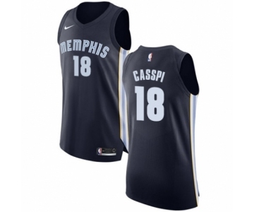 Men's Nike Memphis Grizzlies #18 Omri Casspi Authentic Navy Blue NBA Jersey - Icon Edition