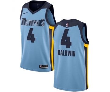 Men's Nike Memphis Grizzlies #4 Wade Baldwin Swingman Light Blue NBA Jersey Statement Edition