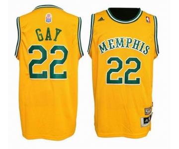 nba memphis grizzlies #22 gay yellow[2011 swingman revolution 30]