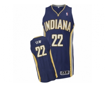 Men Adidas Indiana Pacers #22 T. J. Leaf Authentic Navy Blue Road NBA Jersey