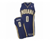 Men's Adidas Indiana Pacers #0 Aaron Brooks Authentic Navy Blue Road NBA Jersey