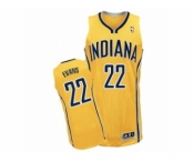 Men's Adidas Indiana Pacers #22 Jeremy Evans Authentic Gold Alternate NBA Jersey