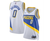 Men's Indiana Pacers #0 Tyrese Haliburton White 2025-26 City Edition Stitched Basketball Jersey Men's Indiana Pacers #0 Tyrese Haliburton White 2025-26 City Edition Stitched Basketball Jersey