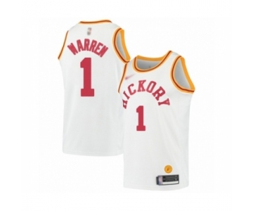 Men's Indiana Pacers #1 T.J. Warren Authentic White Hardwood Classics Basketball Jersey
