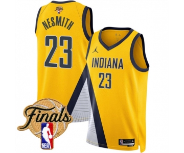 Men's Indiana Pacers #23 Aaron Nesmith Yellow 2025 Finals Statement Edition Stitched Basketball Jersey