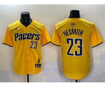 Men's Indiana Pacers #23 Aaron Nesmith Yellow 2025 Finals Vapor Stitched Baseball Jersey