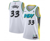 Men's Indiana Pacers #33 Myles Turner White 2024-25 City Edition Stitched Basketball Jersey