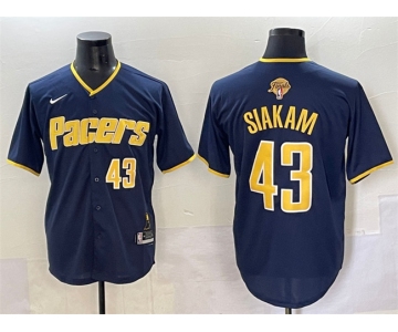 Men's Indiana Pacers #43 Pascal Siakam Navy 2025 Finals Vapor Stitched Baseball Jersey
