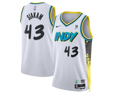 Men's Indiana Pacers #43 Pascal Siakam White 2024-25 City Edition Stitched Basketball Jersey