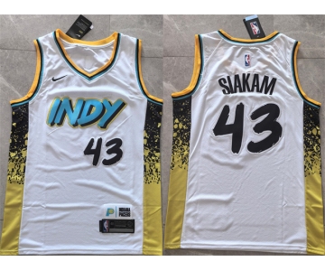 Men's Indiana Pacers #43 Pascal Siakam White 2025 City Edition Stitched Basketball Jersey