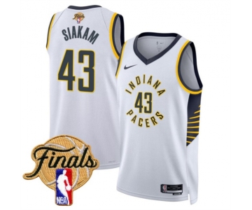 Men's Indiana Pacers #43 Pascal Siakam White 2025 Finals Association Edition Stitched Basketball Jersey