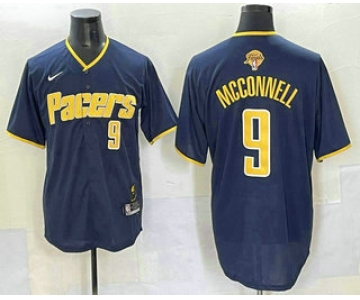 Men's Indiana Pacers #9 TJ McConnell Navy 2025 Finals Vapor Stitched Baseball Jersey